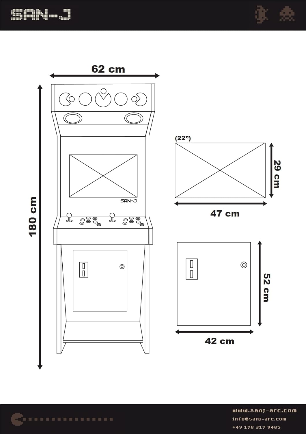Imagen de Máquina Arcade Retro - Hecho a Mano (Madera) – 2 Jugadores, +4000 Juegos clásicos, Pantalla LCD de 22