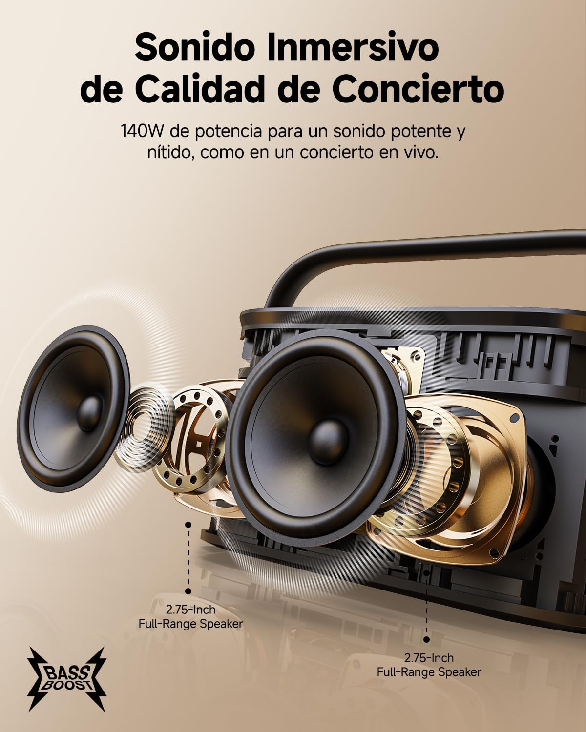 Imagen de Máquina de Karaoke para Adultos, Pantalla Integrada con Letras, 2 Micrófonos Inalámbricos de Autocarga, Aplicación de Karaoke, Altavoz 140W, Conexión a TV para Fiestas en Casa y Exteriores (Shell S2)