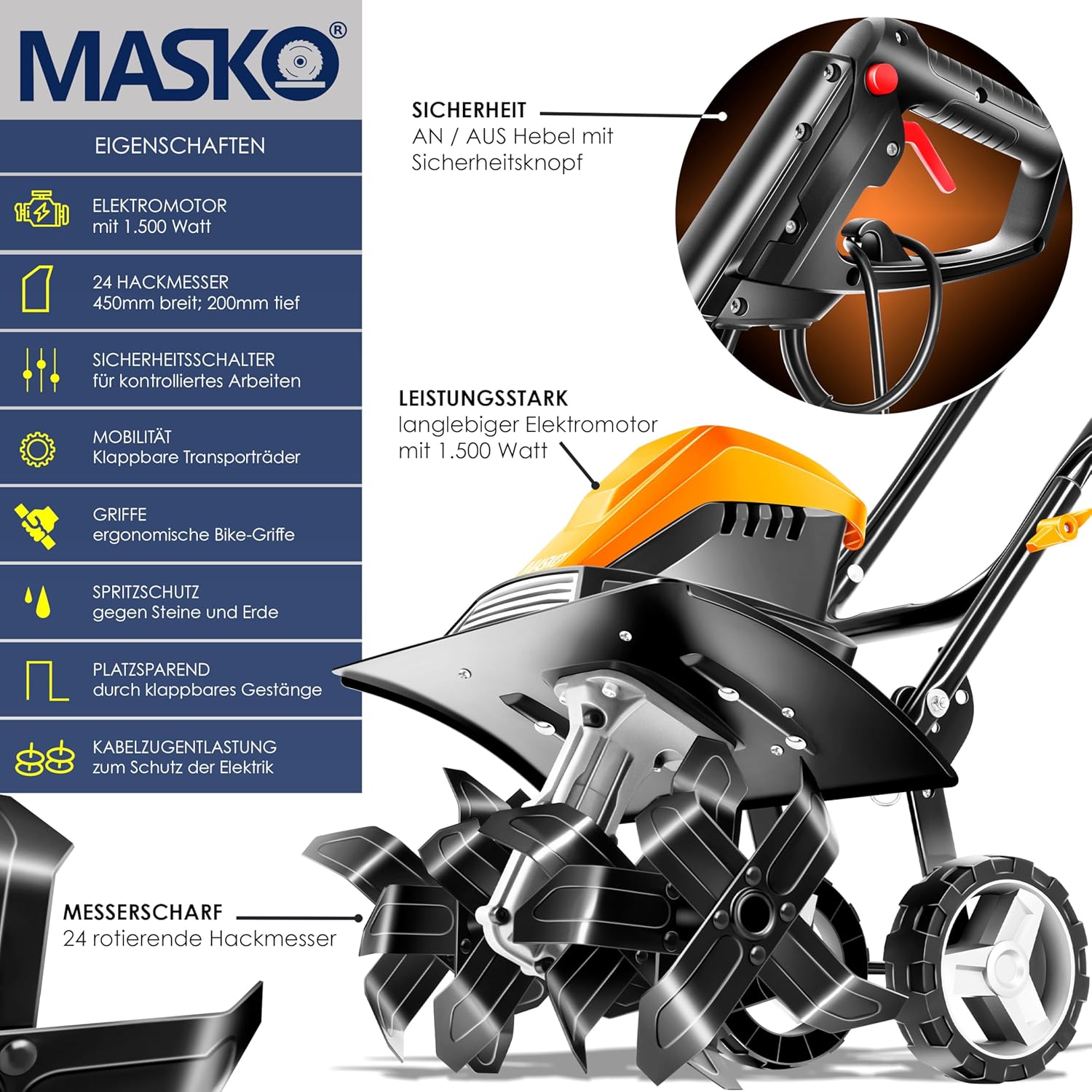 Imagen de MASKO Azada con Motor eléctrico 1500W
