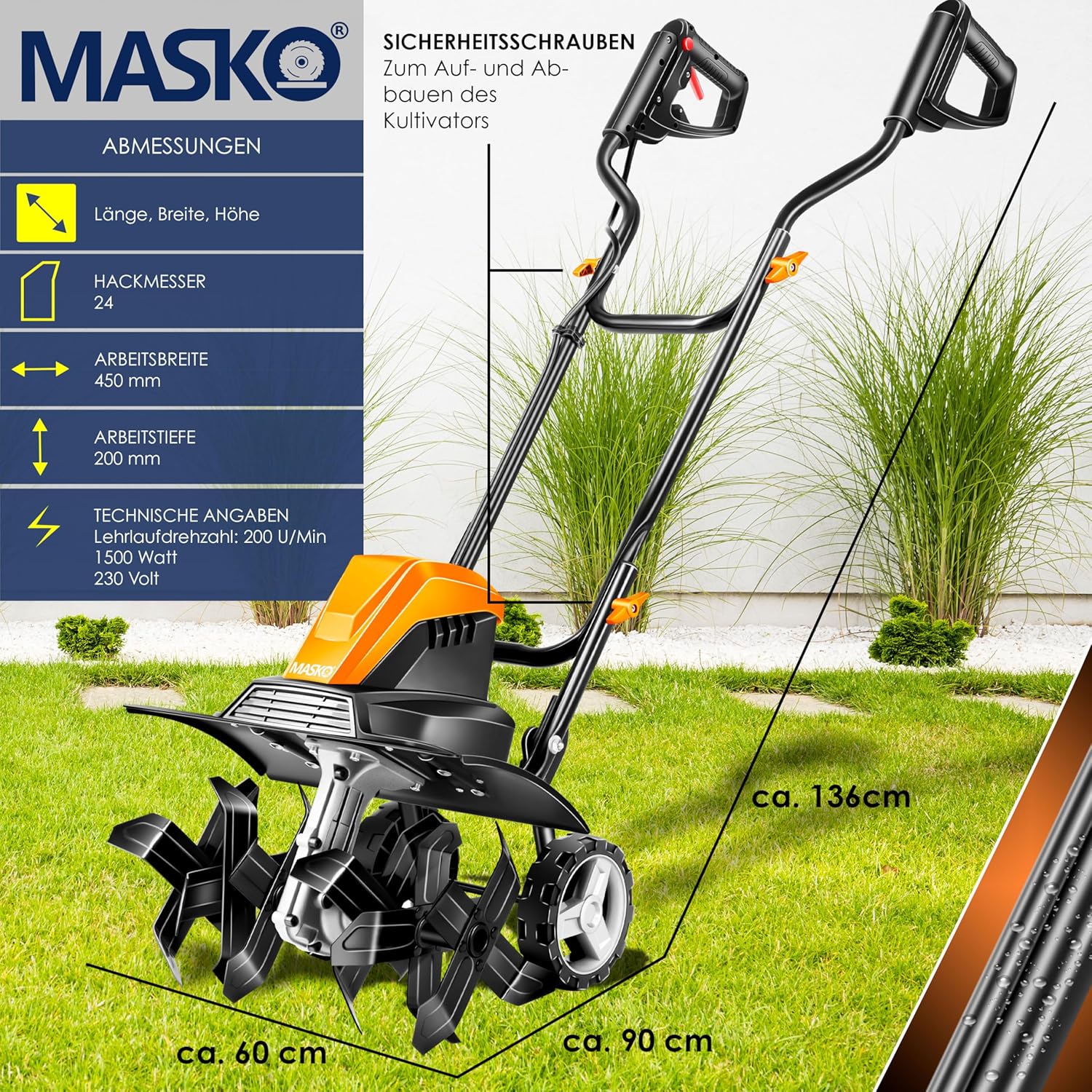 Imagen de MASKO Azada con Motor eléctrico 1500W