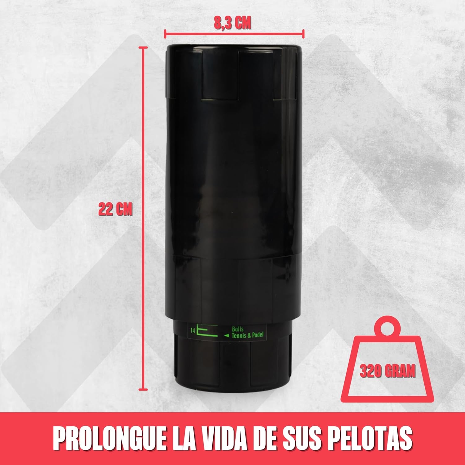 Imagen de MATCHU - Regulador de Presión para Pádel y Pelotas de Tenis - Soporte de Presión - Reparador de Presión - Presurizer de Bolas - Guardián de Presión - Ahorro de Presión - Extender la Vida Útil - Negro