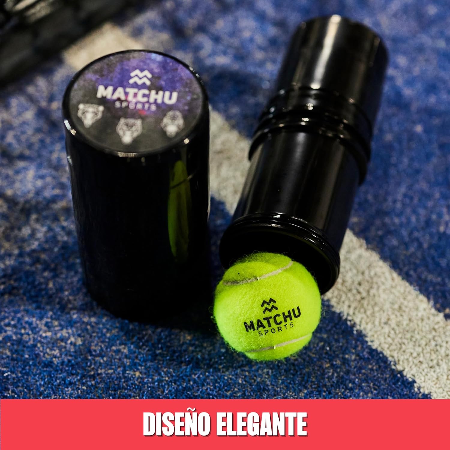 Imagen de MATCHU - Regulador de Presión para Pádel y Pelotas de Tenis - Soporte de Presión - Reparador de Presión - Presurizer de Bolas - Guardián de Presión - Ahorro de Presión - Extender la Vida Útil - Negro