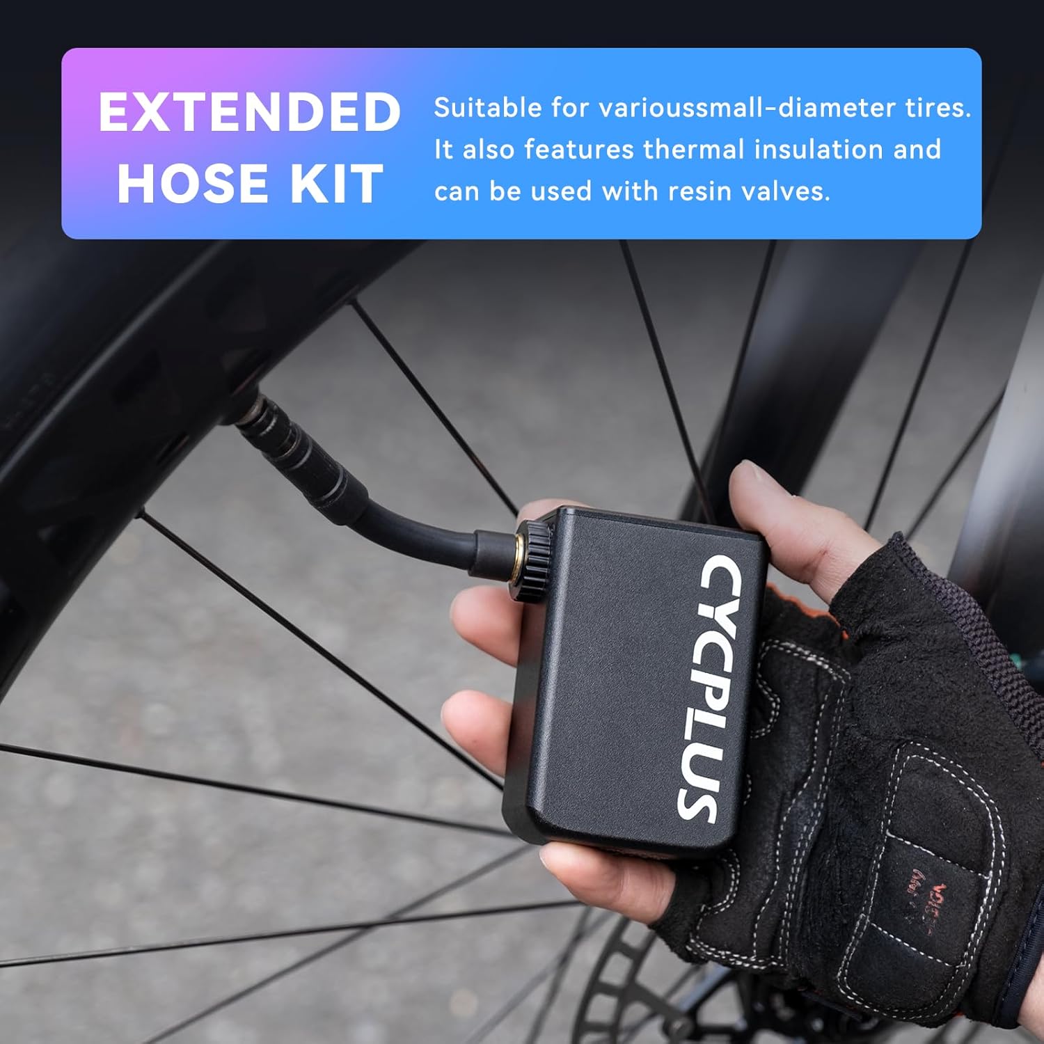 Imagen de Mini Bomba Tiny CYCPLUS, hasta 120 PSI, Recargable e Inalámbrica, Auto Stop, Válvulas Presta y Schrader para E-Bike, MTB, Ciudad y Carretera - AS2 Pro MAX (Actualización 2025)