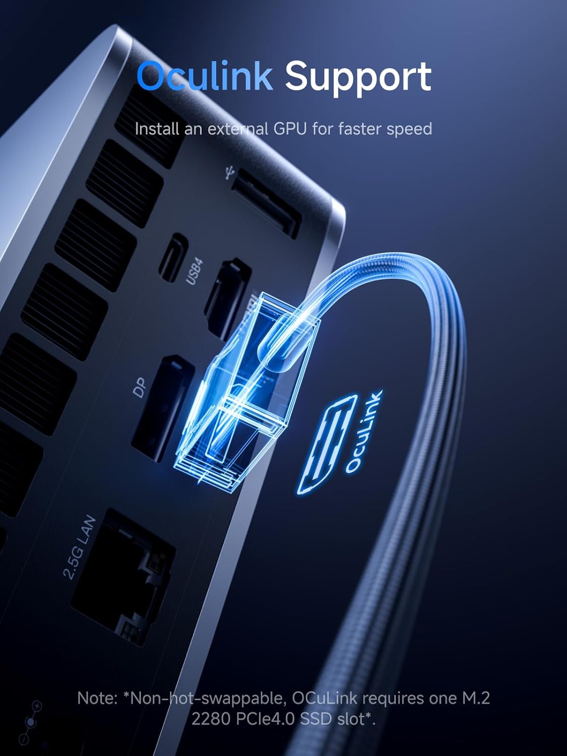 Imagen de Mini PC MINIS Forum M1 Pro-125H, Intel Core Ultra 5 125H 32 GB de RAM DDR5 1 TB de SSD M.2 PCIe4.0, Mini Ordenador de Sobremesa USB 4.0/Raid/OCuLink/Wi-Fi 7/BT 5.4