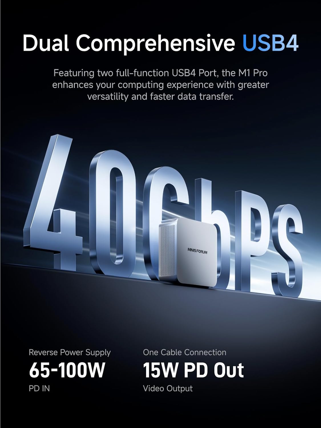 Imagen de Mini PC MINIS Forum M1 Pro-125H, Intel Core Ultra 5 125H 32 GB de RAM DDR5 1 TB de SSD M.2 PCIe4.0, Mini Ordenador de Sobremesa USB 4.0/Raid/OCuLink/Wi-Fi 7/BT 5.4