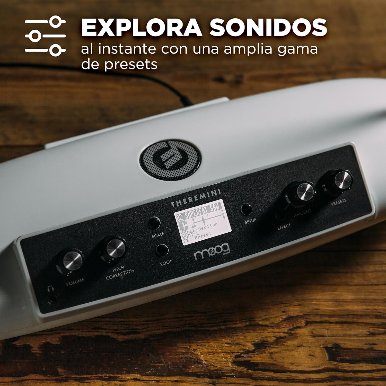 Imagen de MOOG Theremini - Theremin con corrección de tono, salida CV, afinador y altavoz, motor de sonido de sintetizador Animoog con 32 presets y pantalla LCD