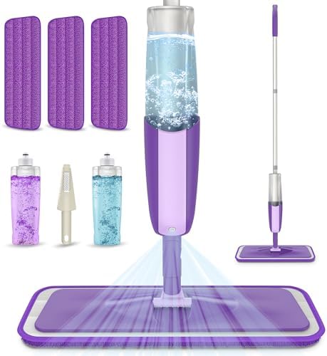 Imagen de Mopa Fregona con Pulverizador, MEXERRIS Mopas de Limpieza Suelos con 2 Botellas Recargables Spray Mop Fregona Microfibra para el Hogar, Cocina, Industrial, Azulejos, Madera Dura, Madera, Laminados