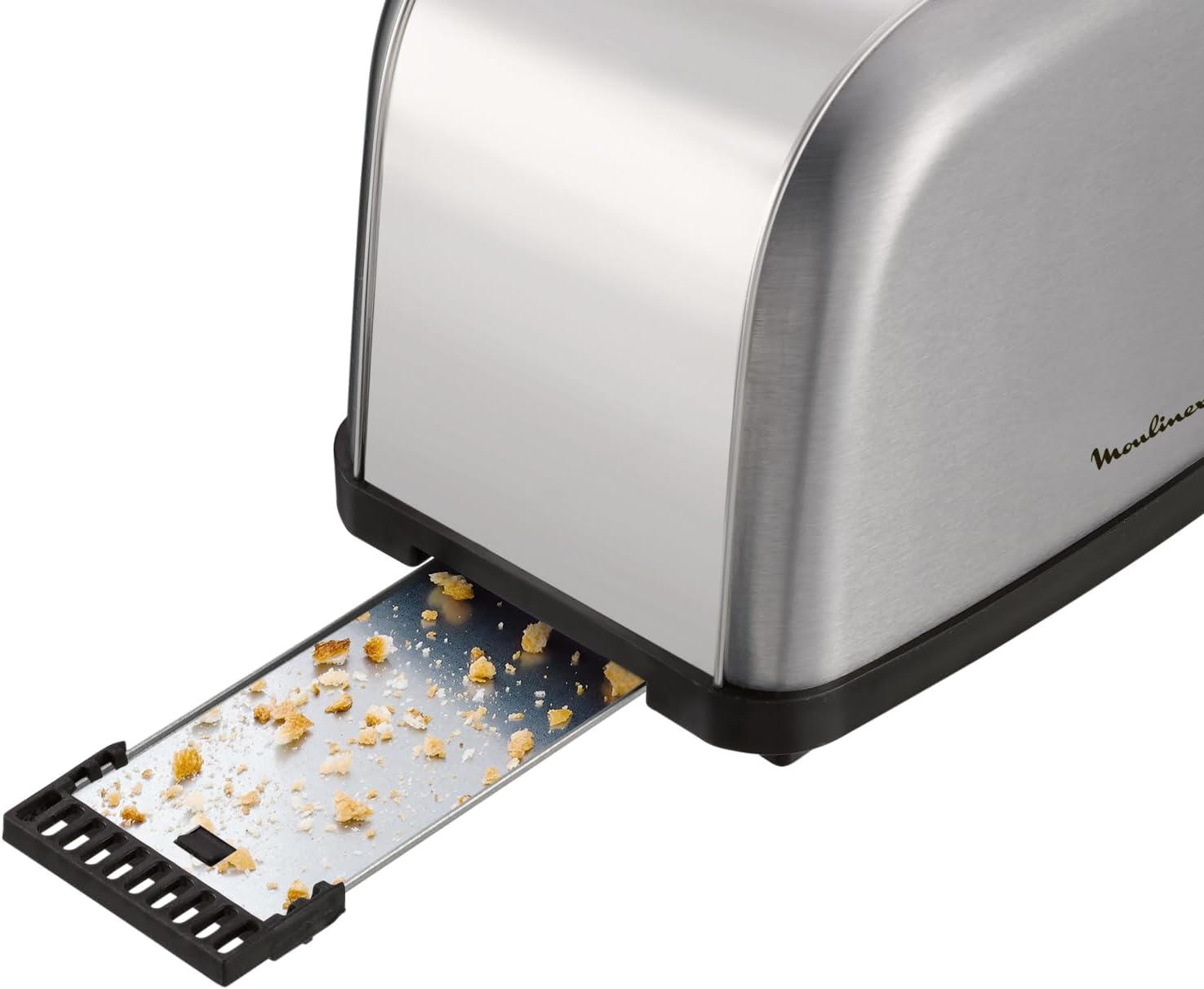 Imagen de Moulinex Classic, Tostador Acero Inoxidable, 2 Ranuras largas y anchas, 1400 W, 6 Posiciones Tostado, Función Stop, Bandeja Recogemigas, para Todo Tipo de Pan normal, molde, artesano, LS330D
