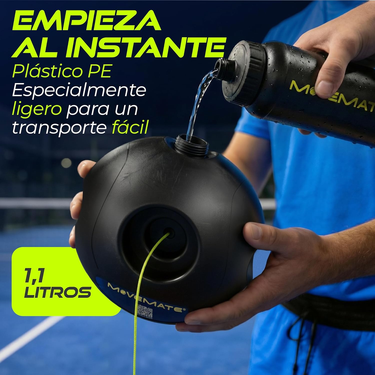Imagen de MOVEMATE Dispositivo de Entrenamiento de Pádel/Tenis con Pelota Wilson® | Innovador Equipamiento Deportivo para Exteriores, en el Parque, en el jardín | con Bolsa de Transporte y vídeos de Ejercicios