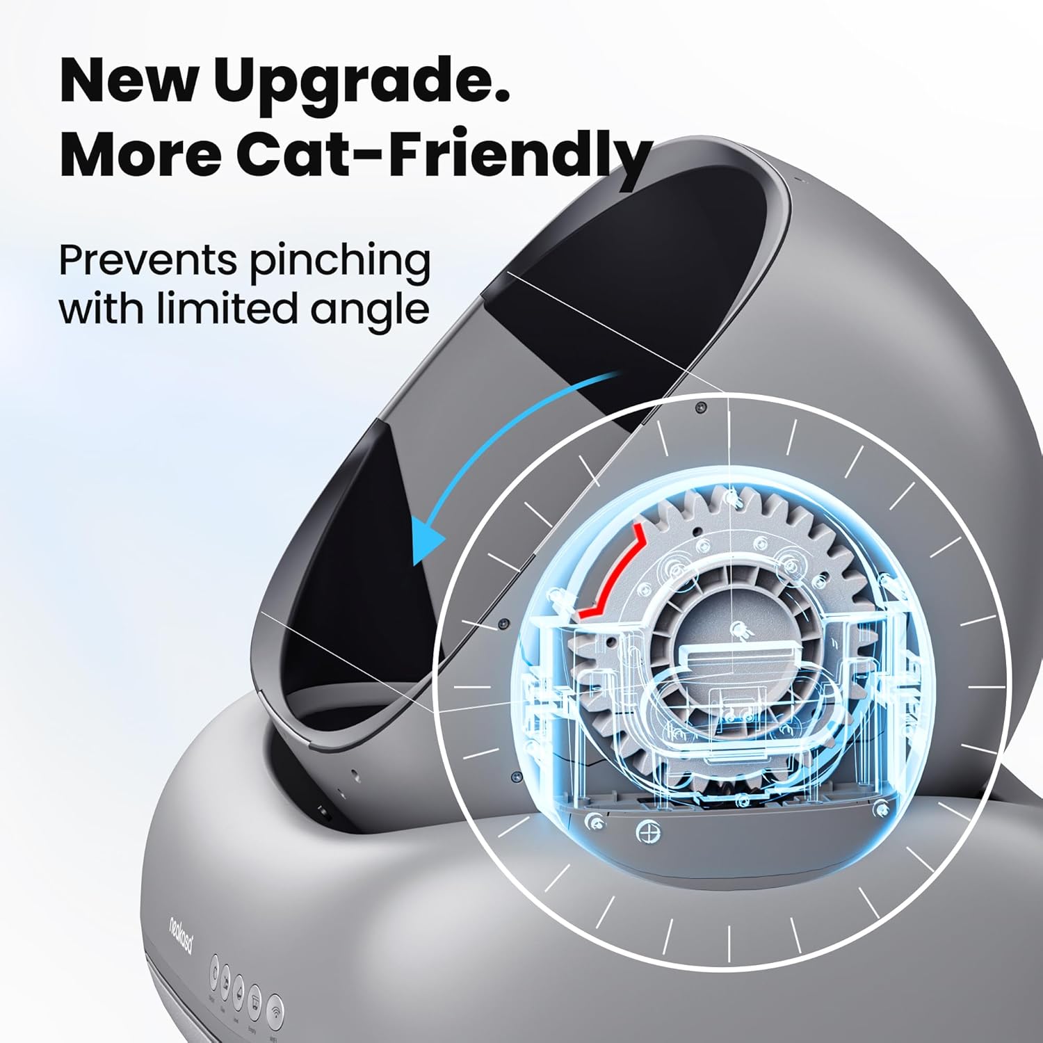 Imagen de Neakasa M1 Arenero Gatos autolimpiable con diseño Abierto, Capacidad XXL, Control por App, Seguro, Limpieza rápida, sin olores e higiénico, Adecuado para hogares con Varios Gatos, Gris