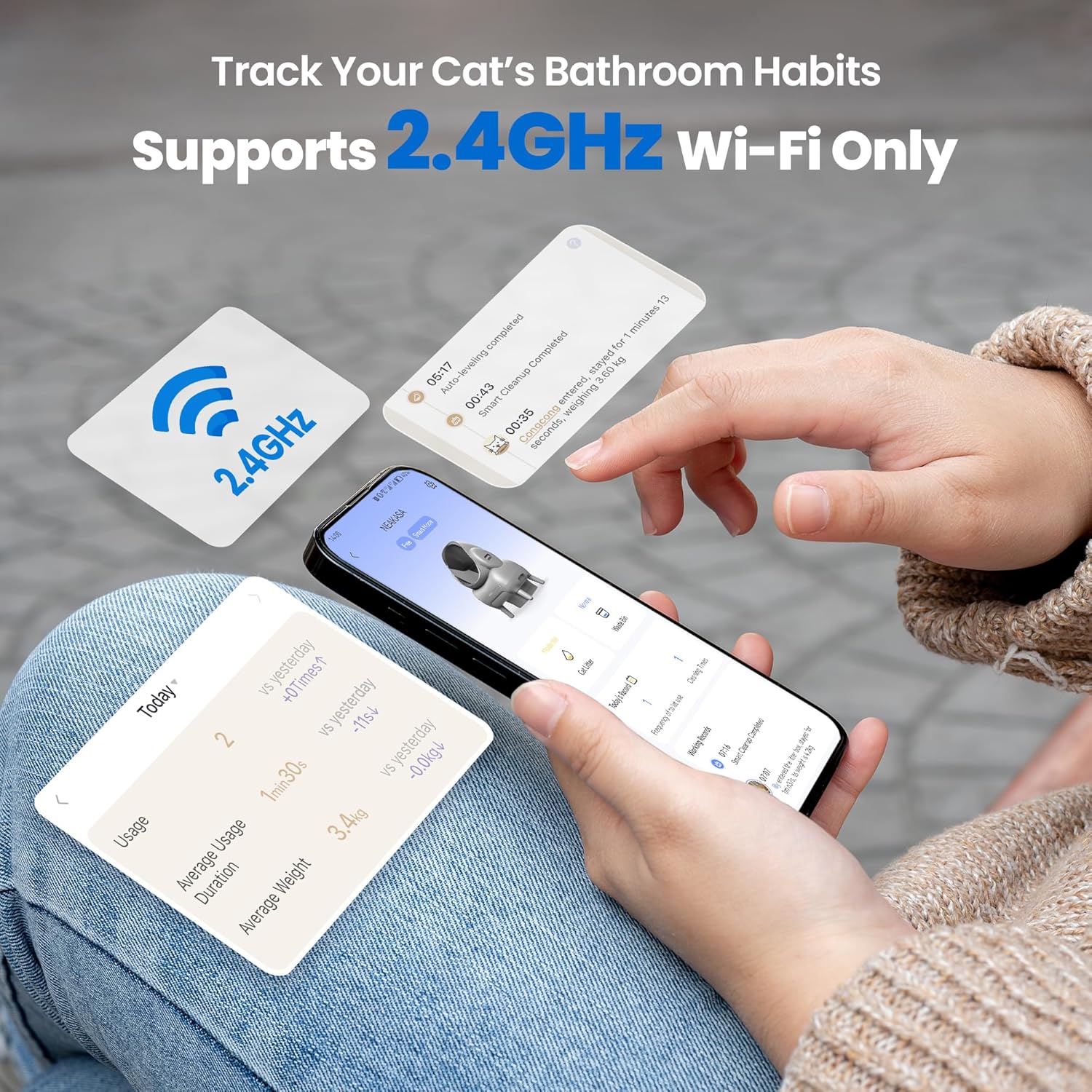 Imagen de Neakasa M1 Arenero Gatos autolimpiable con diseño Abierto, Capacidad XXL, Control por App, Seguro, Limpieza rápida, sin olores e higiénico, Adecuado para hogares con Varios Gatos, Gris