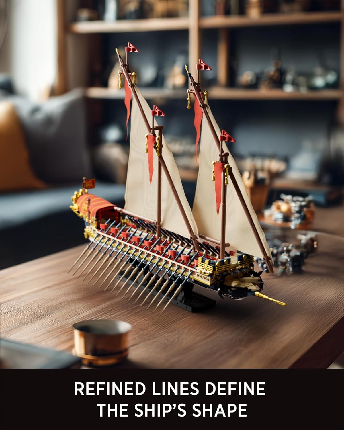 Imagen de Nifeliz Kit de Construcción de Barco Velero Galera para Adultos, Modelo de Nave Insignia Estilo Galeaza para Exhibición y Colección, Regalo para Entusiastas de los Barcos (1.536 Piezas, NF10338)