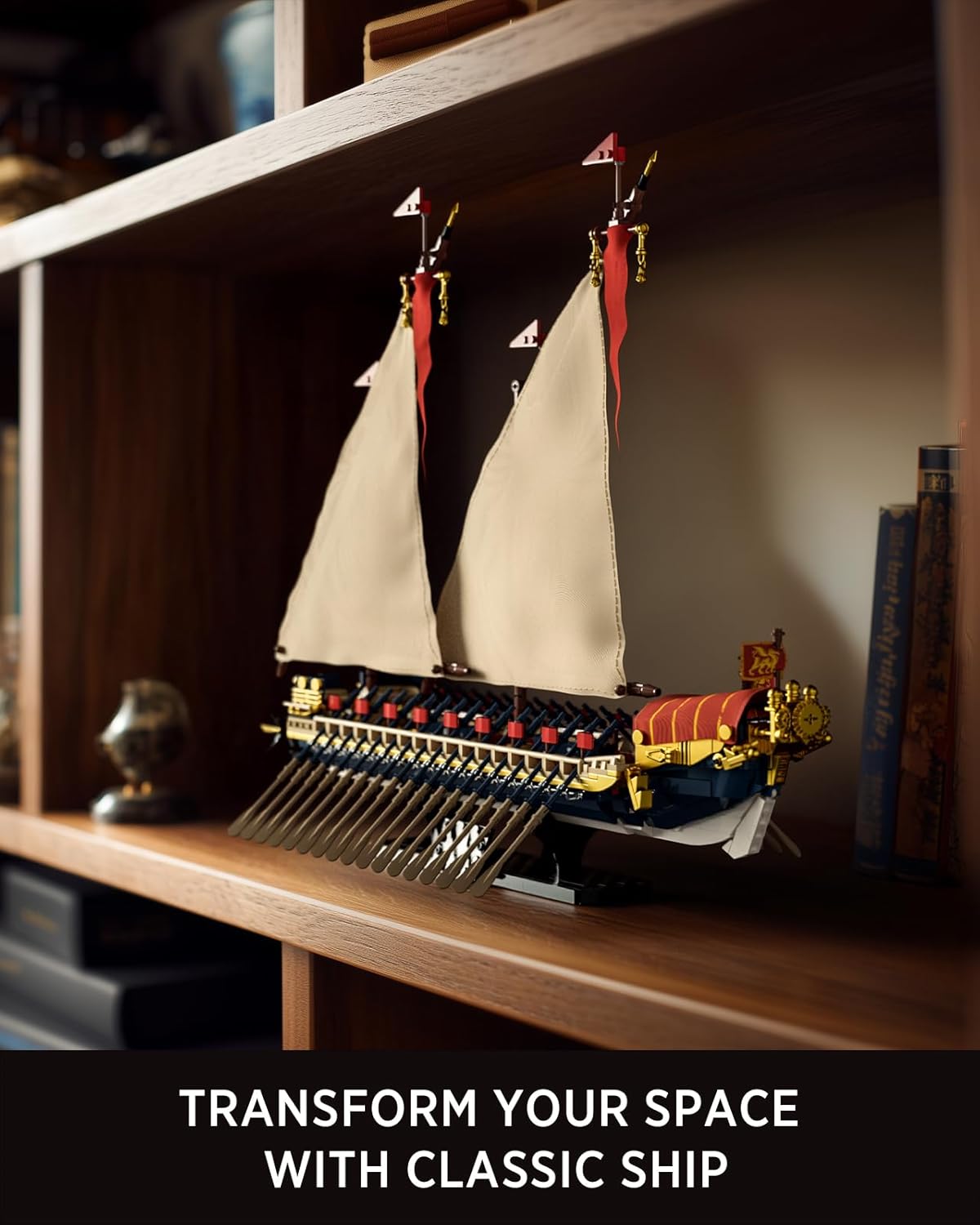 Imagen de Nifeliz Kit de Construcción de Barco Velero Galera para Adultos, Modelo de Nave Insignia Estilo Galeaza para Exhibición y Colección, Regalo para Entusiastas de los Barcos (1.536 Piezas, NF10338)