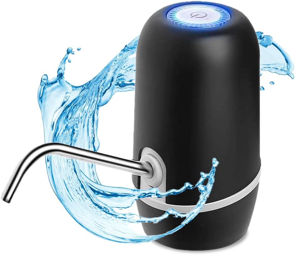 Imagen de NK Dispensador de Agua Fría Automático, Carga USB, Dosificador de Acero, sin BPA, 1200mAh, Transportable, para Garrafas y Botellas 1.5L, 5.7L, 10L, 11.3L, 15L, 18.9L - Color Blanco