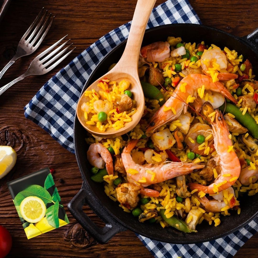 Imagen de Obulco Cuidado Personal y Salud – Toallitas Limón - Toallitas Refrescantes Para Manos con Fragancia de Limón - Elimina Olores de Marisco, Pescado, Carne, Suciedad - Sobres Individuales - Hostelería