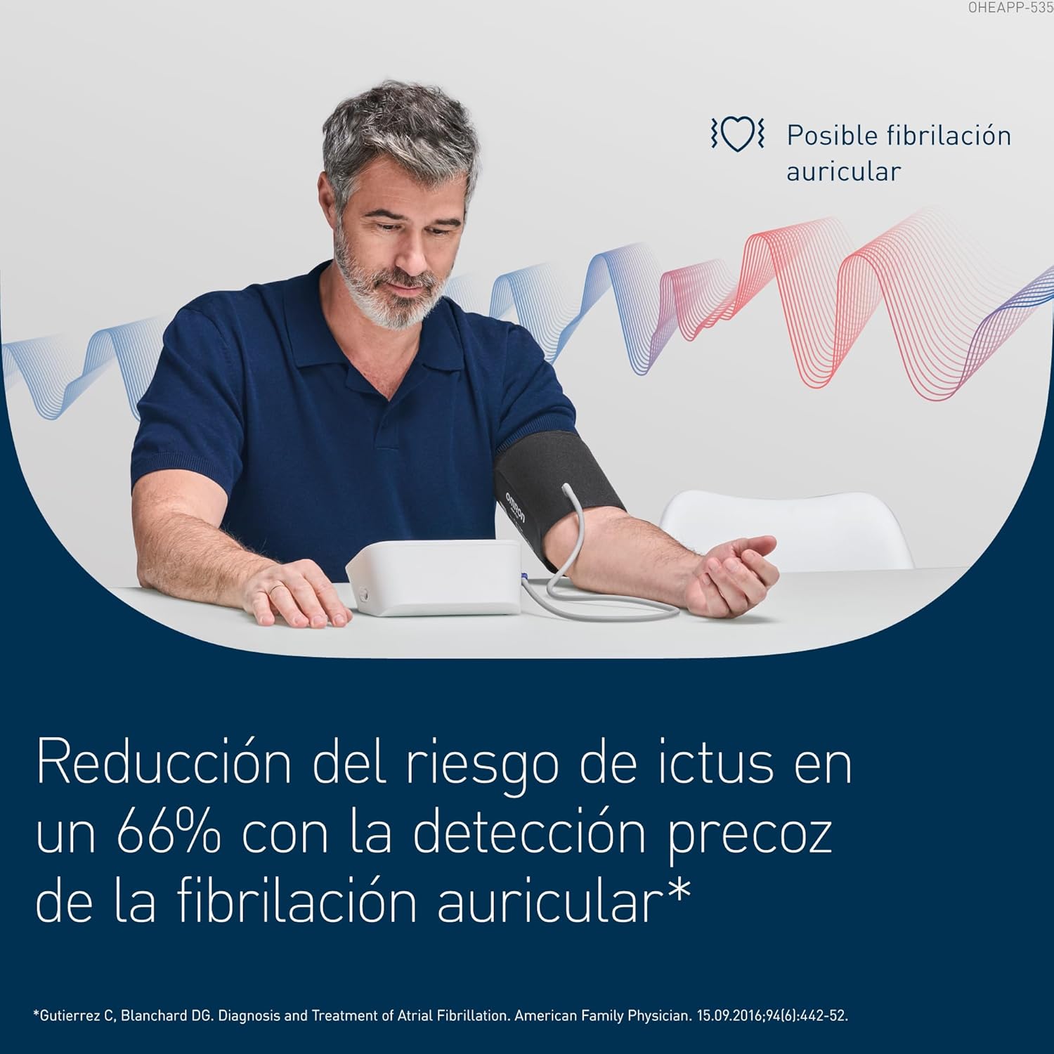 Imagen de OMRON X7 Smart AFib Tensiómetro | Detecta Fibrilación Auricular con cada toma de tensión en casa | Clínicamente validado incl. embarazo y diabetes | 2 Usuarios | Brazalete Intelli Wrap 22-42cm