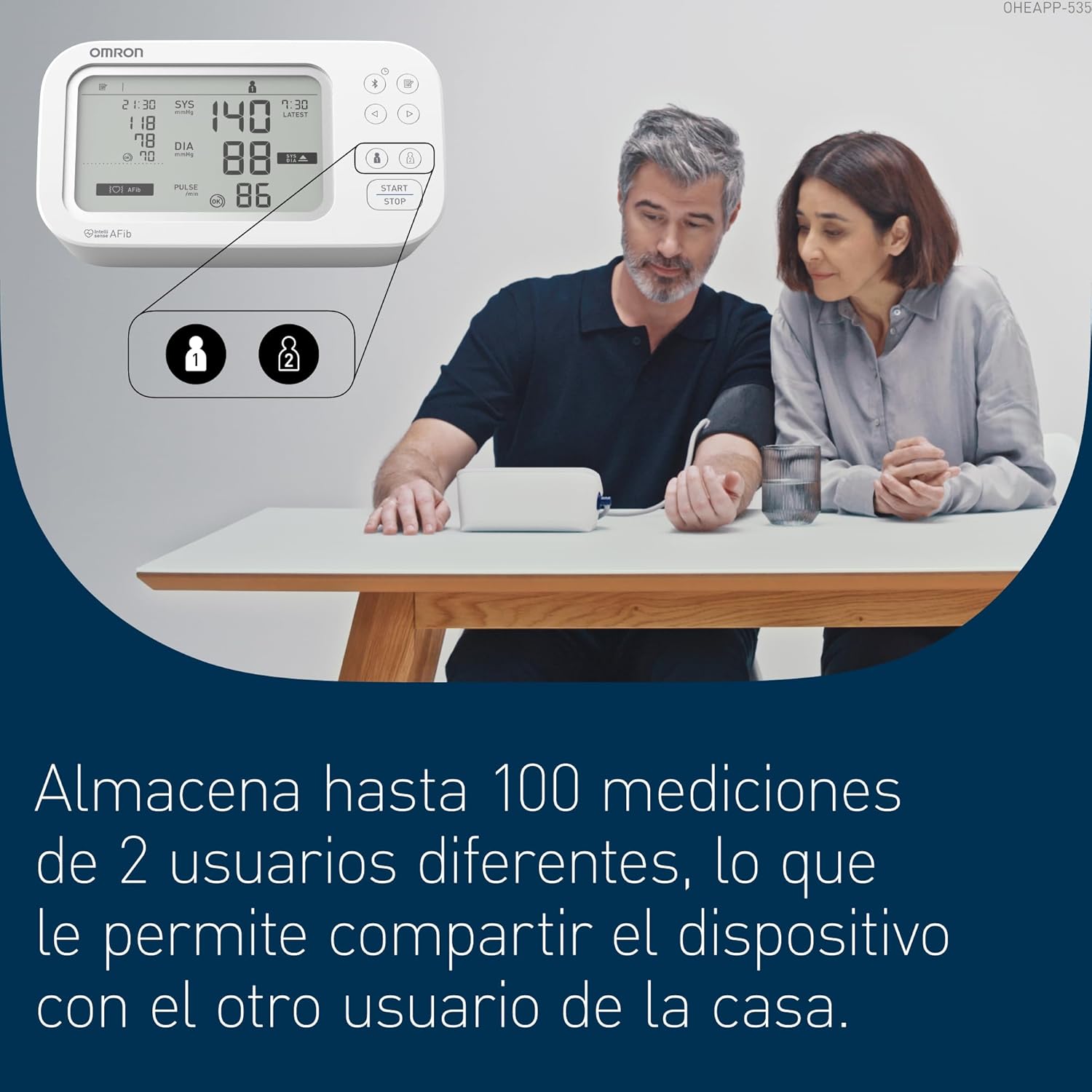 Imagen de OMRON X7 Smart AFib Tensiómetro | Detecta Fibrilación Auricular con cada toma de tensión en casa | Clínicamente validado incl. embarazo y diabetes | 2 Usuarios | Brazalete Intelli Wrap 22-42cm