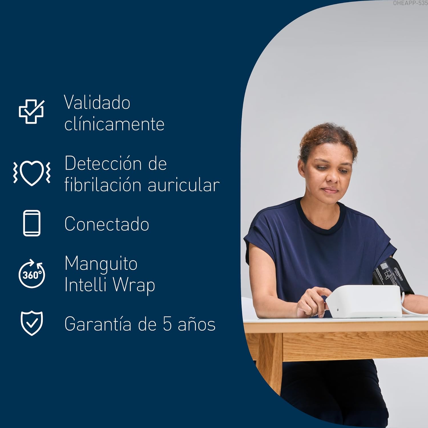Imagen de OMRON X7 Smart AFib Tensiómetro | Detecta Fibrilación Auricular con cada toma de tensión en casa | Clínicamente validado incl. embarazo y diabetes | 2 Usuarios | Brazalete Intelli Wrap 22-42cm