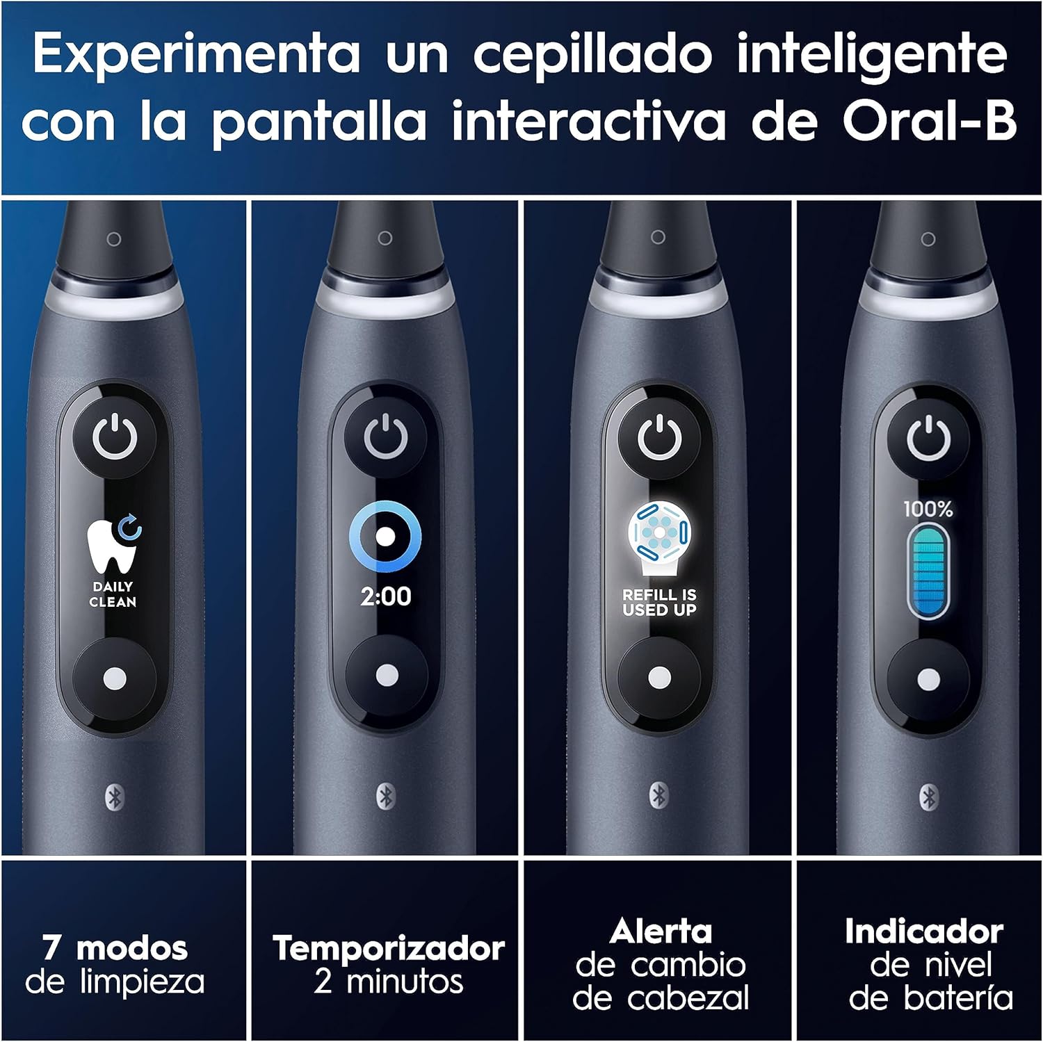 Imagen de Oral-B iO 9 Cepillo De Dientes Eléctrico Negro, 3 Cabezales, 1 Estuche Cargador De Viaje, 7 Modos De Cepillado, Sensor De Presión, Edición Especial, Diseñado Por Braun