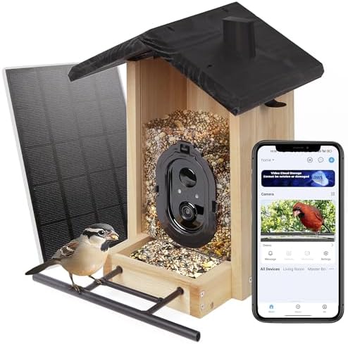 Imagen de Origem Comedero para Pájaros Smart 3L con Cámara y Detección de Pájaros AI GratuitaAlimentador para Pájaros con Visión Nocturna, 30 Días de Retención de Mensajes de Vídeo