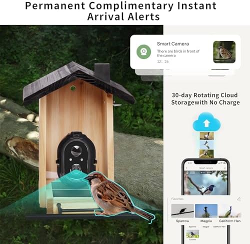 Imagen de Origem Comedero para Pájaros Smart 3L con Cámara y Detección de Pájaros AI GratuitaAlimentador para Pájaros con Visión Nocturna, 30 Días de Retención de Mensajes de Vídeo