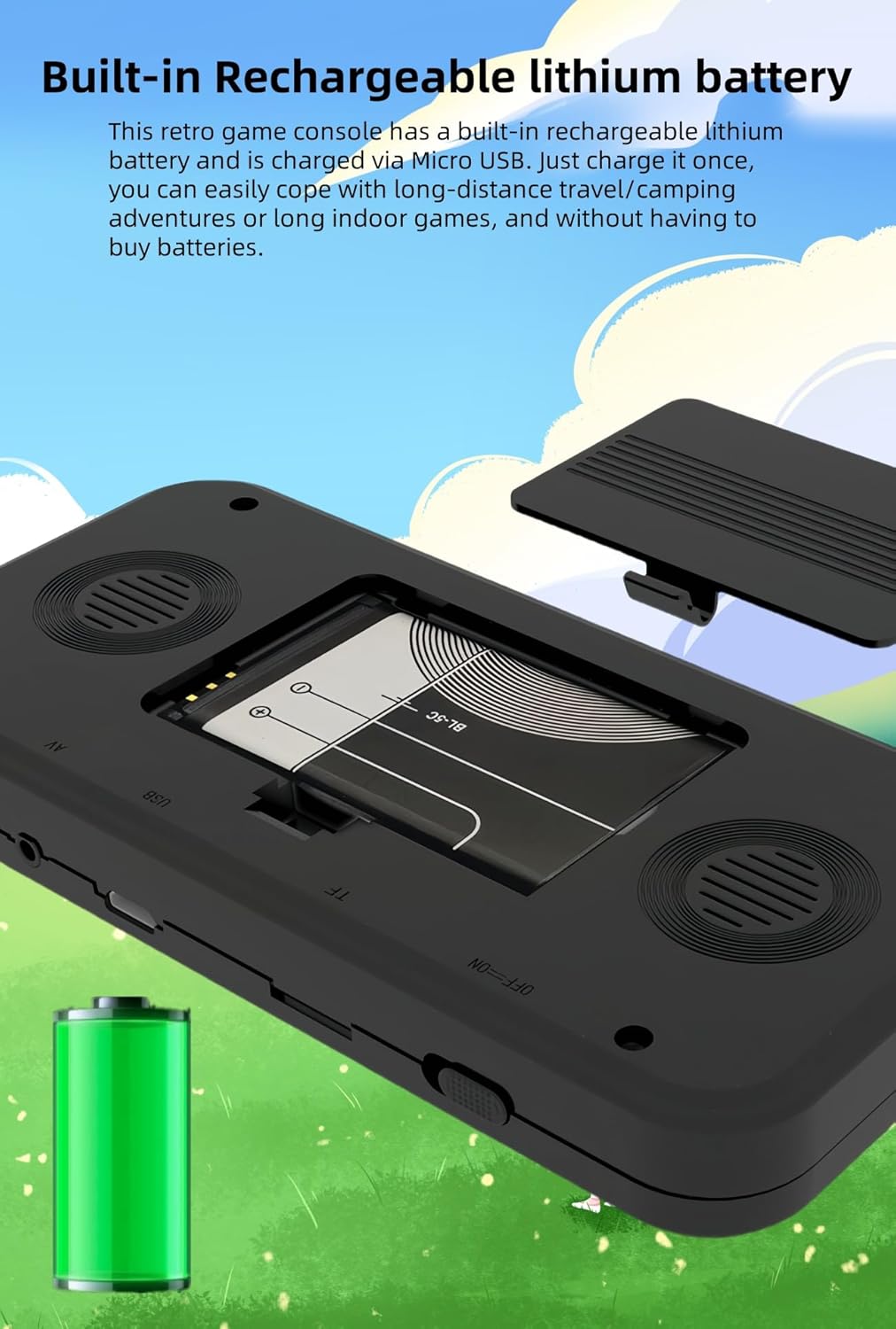 Imagen de Pantalla de 3.0" Colorida Consola de Juegos Retro 240 Videojuegos Salida AV Juego Electrónico Portátil para Estudiantes Juguete Portátil para Niños/Cumpleaños