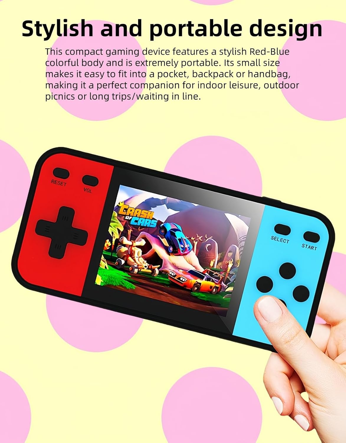 Imagen de Pantalla de 3.0" Colorida Consola de Juegos Retro 240 Videojuegos Salida AV Juego Electrónico Portátil para Estudiantes Juguete Portátil para Niños/Cumpleaños