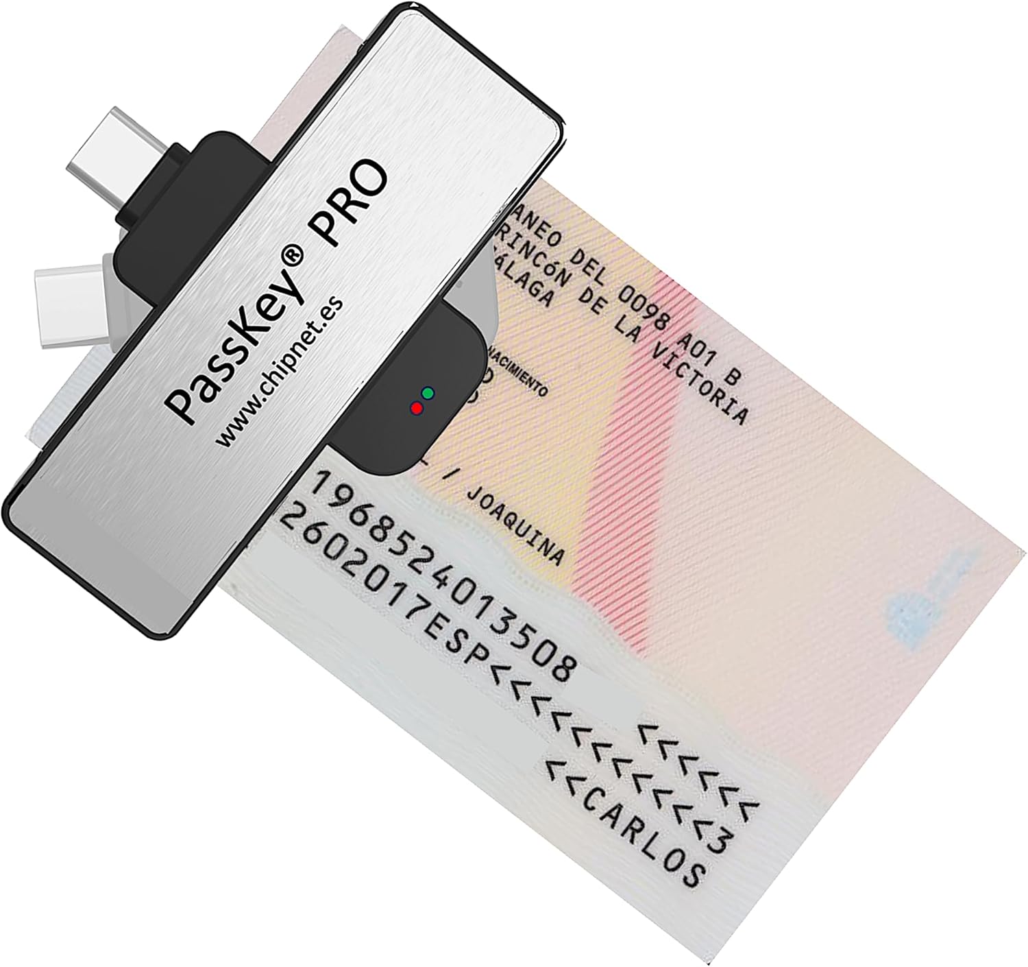 Imagen de PassKey Lector de DNI (Profesional)- USB C y A - Mac Intel-M1-M2-M3-M4 y Pro - Windows 10/11 y Linux Pro - Empresa Española con Soporte Personal.