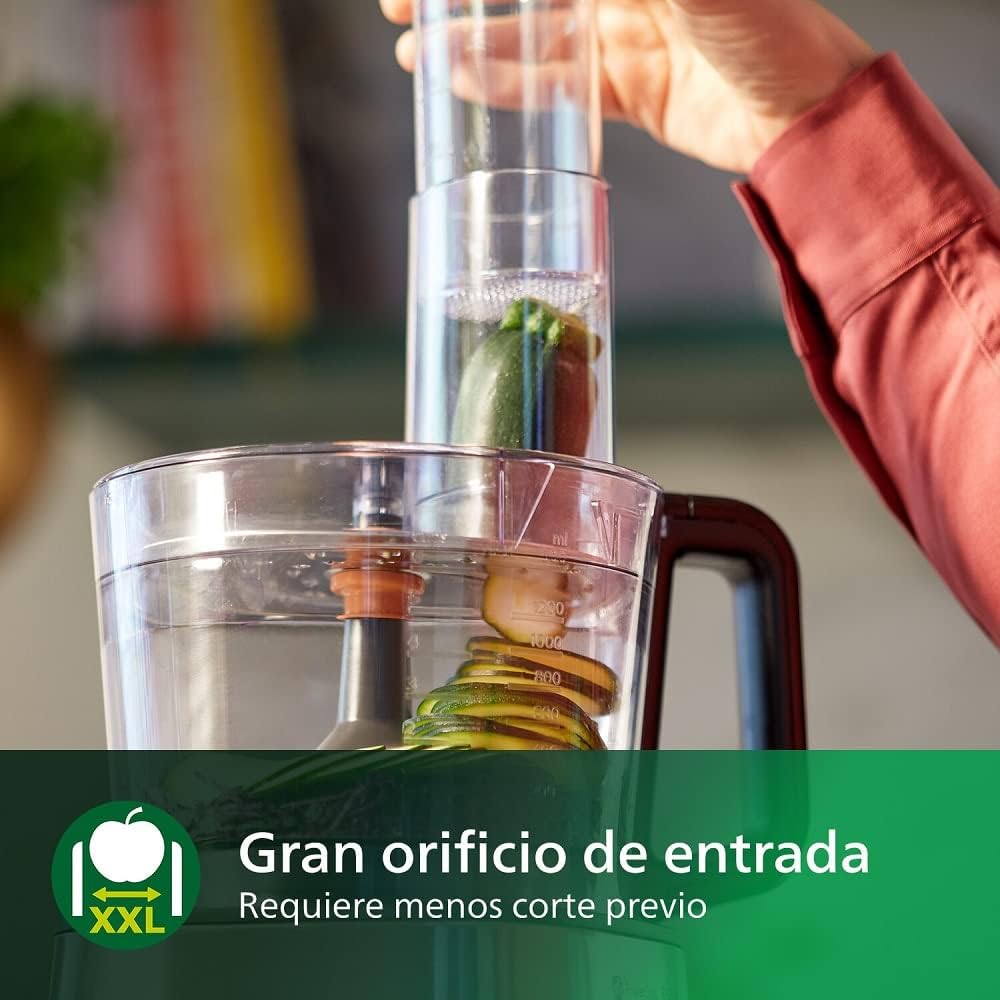 Imagen de Philips Robot de Cocina Compacto y Licuadora - 850W, 31 Funciones, Jarra 2.1L, PowerChop, Cuchilla de Acero Inoxidable (HR7530/10)