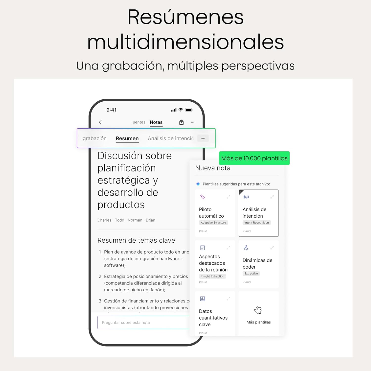 Imagen de Plaud Note Pro Grabadora de Voz AI con Funda Transcripción IA Resúmenes Multidimensionales Grabación Dual Inteligente hasta 50 Horas Reuniones Llamadas Entrevistas Charlas Clases