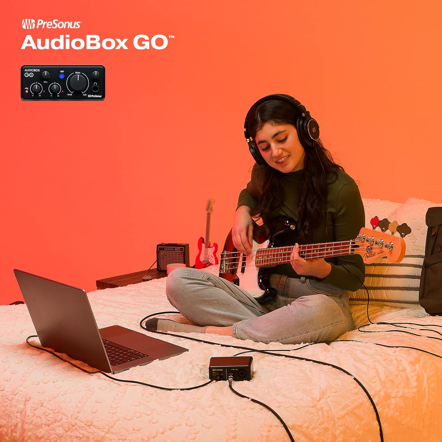 Imagen de PreSonus AudioBox GO, Interfaz de Audio USB-C, Para Producción Musical con Software de Grabación Studio One, Tutoriales Musicales, Ejemplos de Sonido e Instrumentos Virtuales
