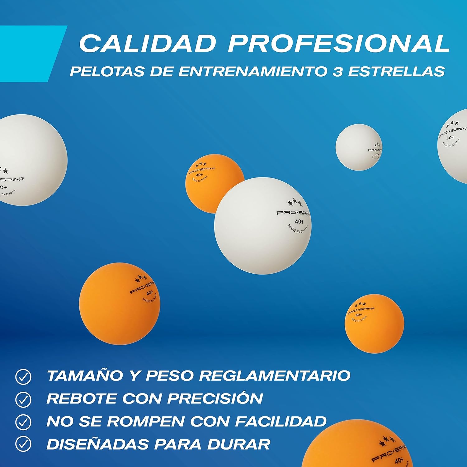 Imagen de PRO-SPIN Set de Ping Pong Portátil - Kit Premium con Red Retráctil para Cualquier Mesa, Palas, Pelotas de Ping Pong 3 Estrellas y Caja de Almacenamiento - Regalo Ideal - Interior/Exterior