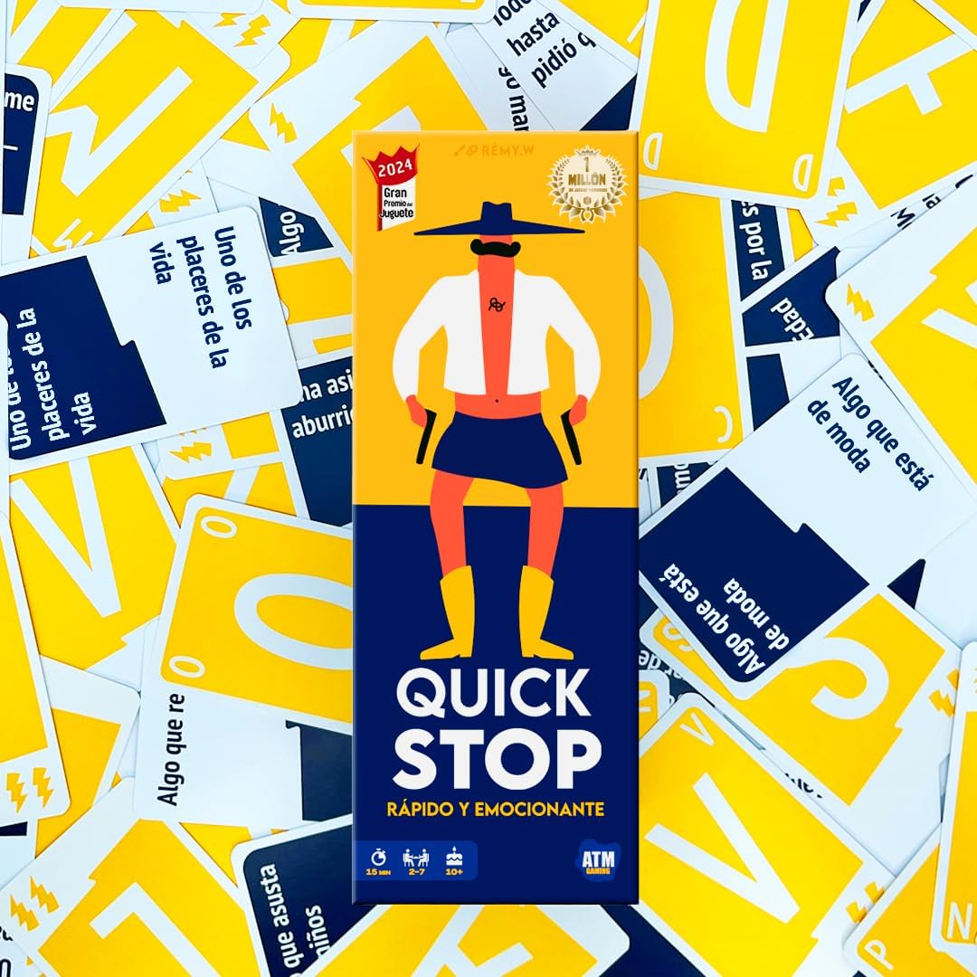 Imagen de Quick Stop - Juegos de Mesa Dinámico y Divertido para Familia y Amigos - Gran Premio del Juguete 2024 - Versión Entretenida del Juego Stop - Regalo Original - Español