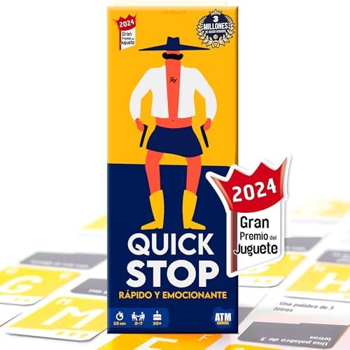 Imagen de Quick Stop - Juegos de Mesa Dinámico y Divertido para Familia y Amigos - Gran Premio del Juguete 2024 - Versión Entretenida del Juego Stop - Regalo Original - Español