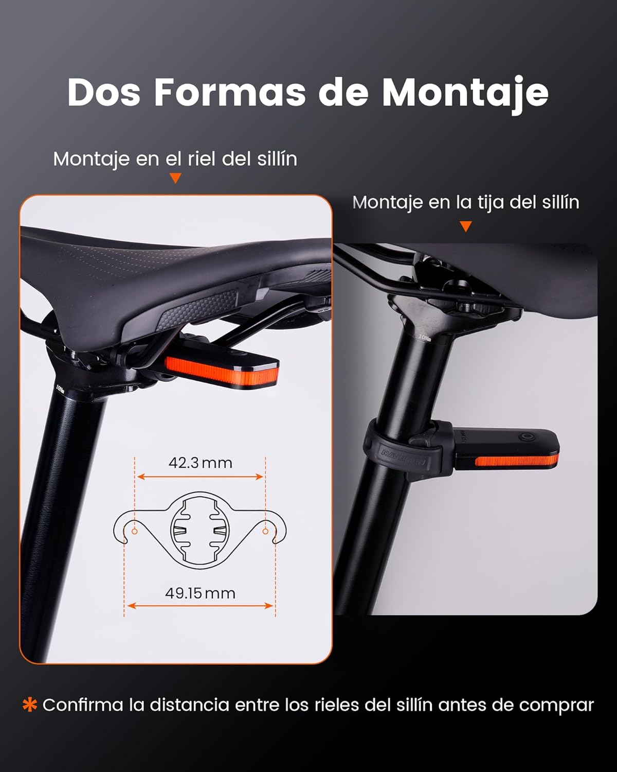 Imagen de RAVEMEN CL01 30 Lúmenes Inteligente Luces Trasera para Bicicleta, Gran Angular de 300° para Ciclismo Nocturno por Carretera o Conducción en Ciudad Detección de Freno 5 Modos Detección de Freno