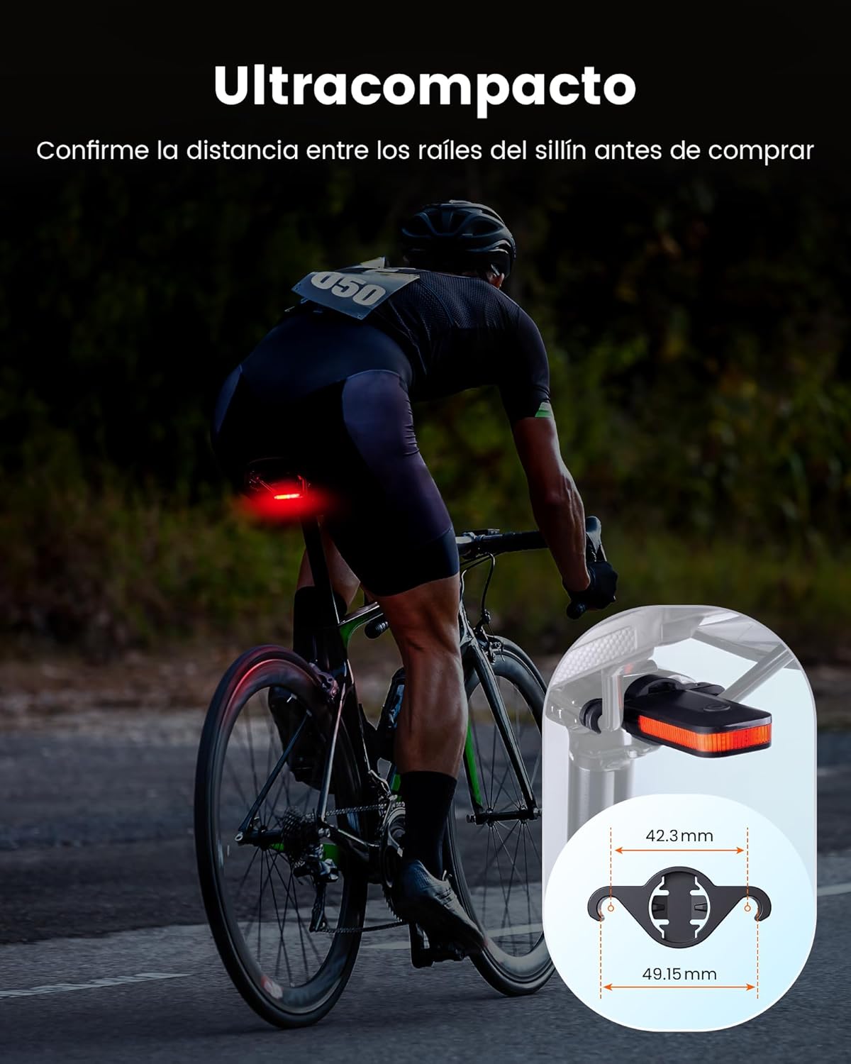 Imagen de RAVEMEN CL01 30 Lúmenes Inteligente Luces Trasera para Bicicleta, Gran Angular de 300° para Ciclismo Nocturno por Carretera o Conducción en Ciudad Detección de Freno 5 Modos Detección de Freno