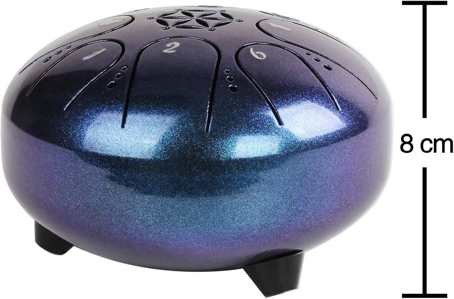 Imagen de Rayzm Tambor de Lengua de Acero de Titanio con Bolsa, 5 Pulgadas (13cm) 8 Notas Handpan Tank Drum Kit, Instrumento de Percusión Portátil con Tecla C