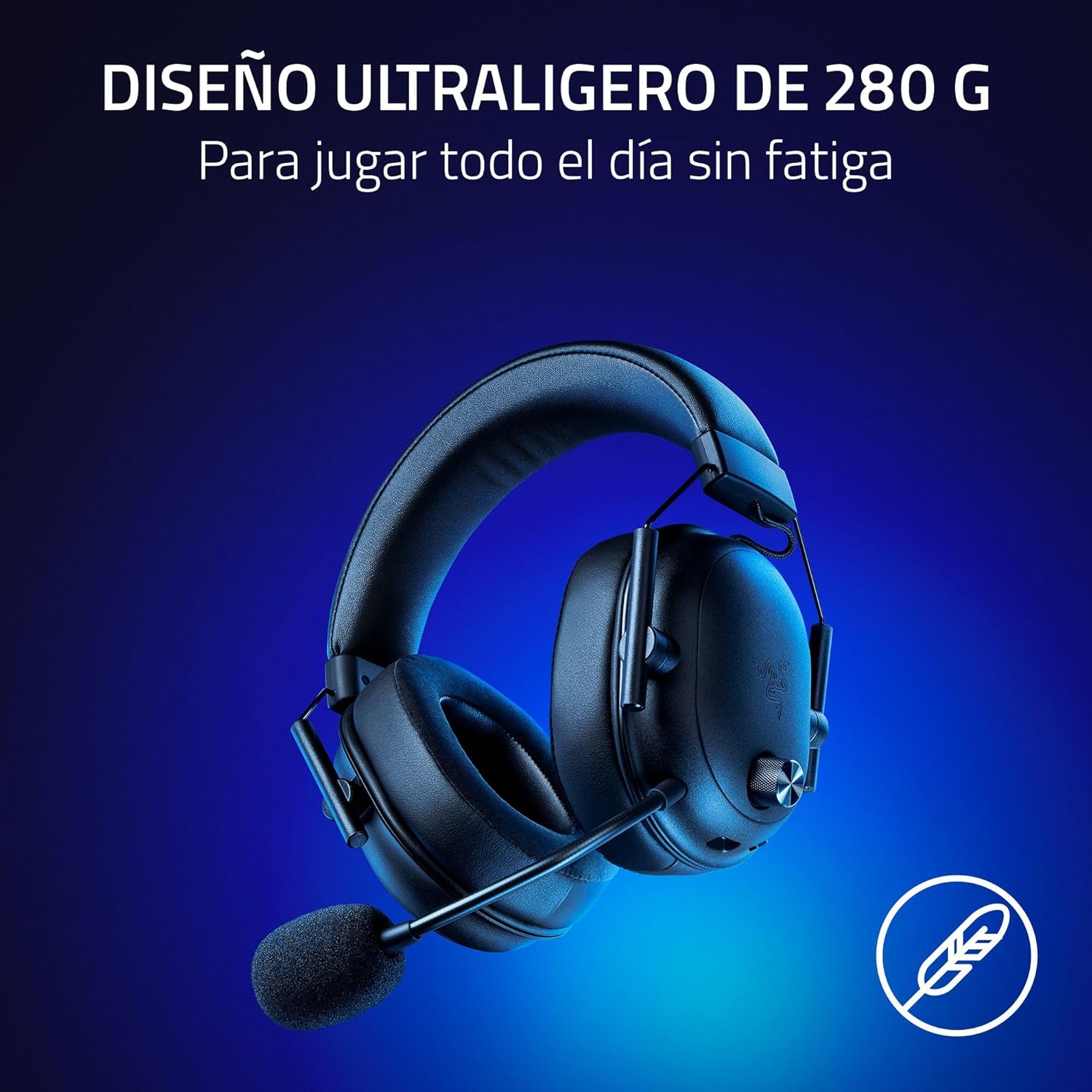 Imagen de Razer BlackShark V2 HyperSpeed para PC - Auriculares para esports inalámbricos y ligeros (280 g, Micrófono HyperClear, Diafragmas TriForce de titanio de 50 mm, Bluetooth) Negro