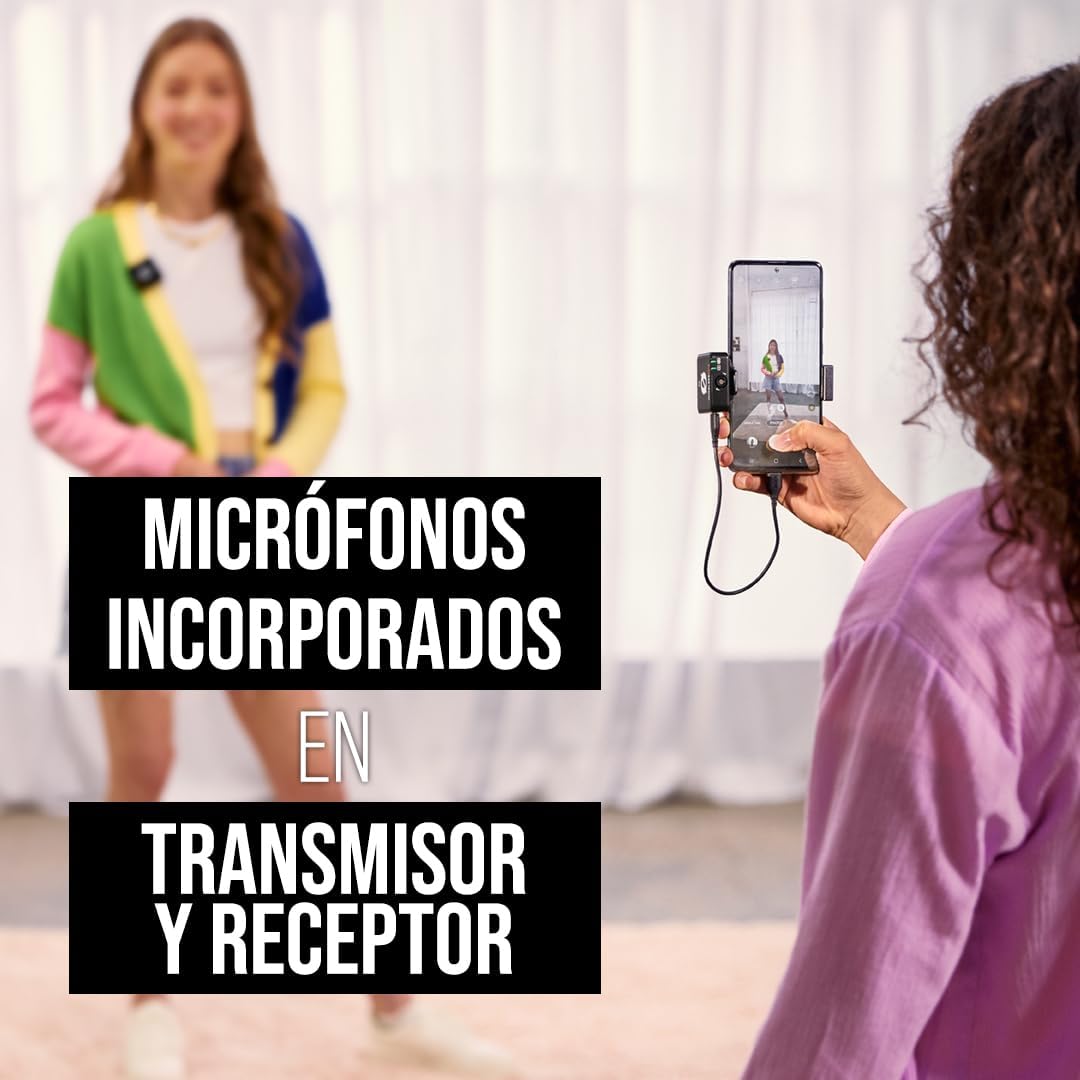 Imagen de RØDE Sistema de microfonía inalámbrica ultracompacto Wireless ME con micrófonos Integrados, tecnología GainAssist y 100m de Alcance para filmaciones, entrevistas y creación de contenidos