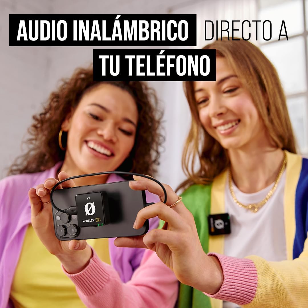 Imagen de RØDE Sistema de microfonía inalámbrica ultracompacto Wireless ME con micrófonos Integrados, tecnología GainAssist y 100m de Alcance para filmaciones, entrevistas y creación de contenidos