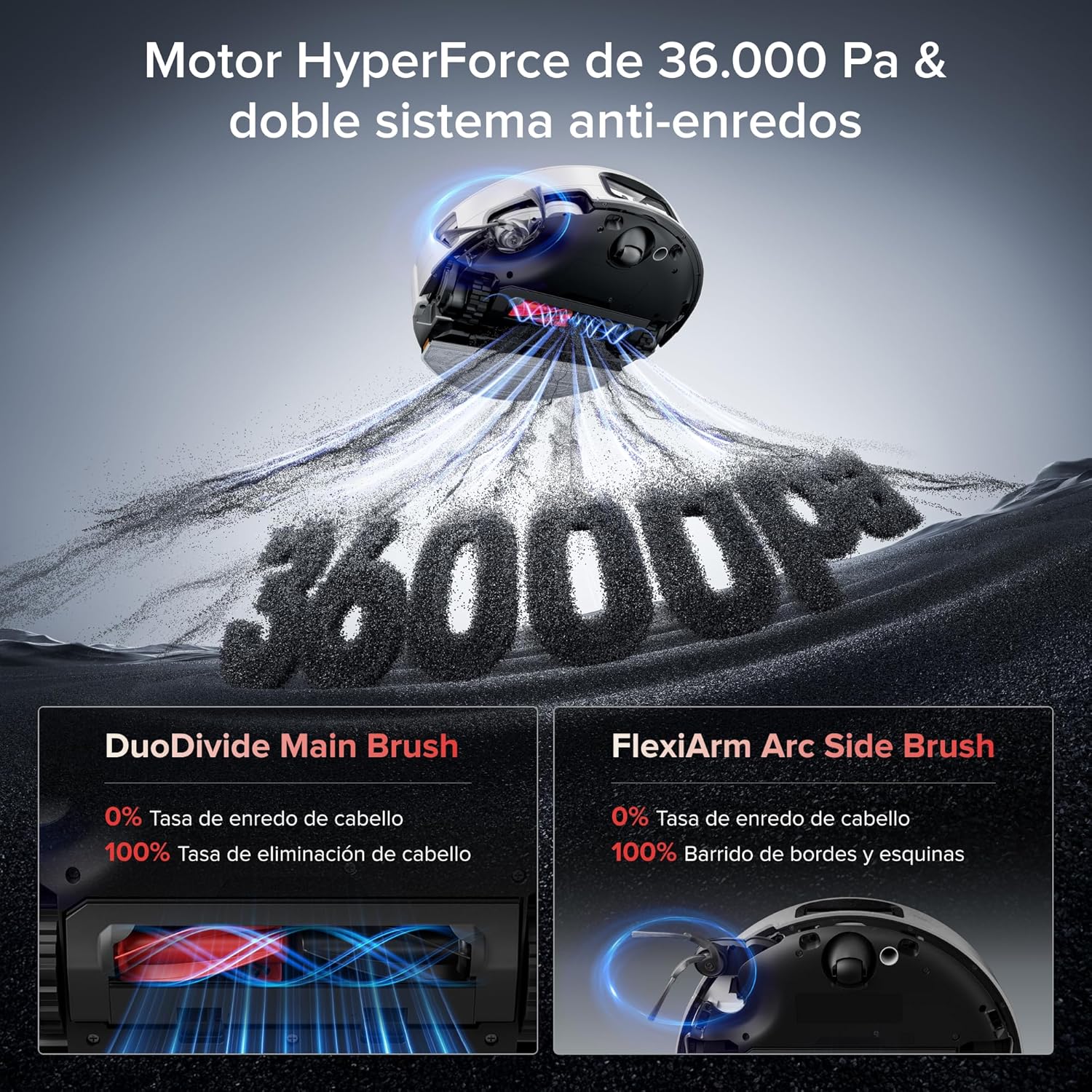 Imagen de roborock Saros 20 Sonic Robot Aspirador 36.000 Pa, Motor HyperForce, Doble Sistema Antienredos, Chasis AdaptiLift Supera Umbrales de 8,8 cm, Nuevo RockDock, Planificación por Voz SmartPlan 3.0
