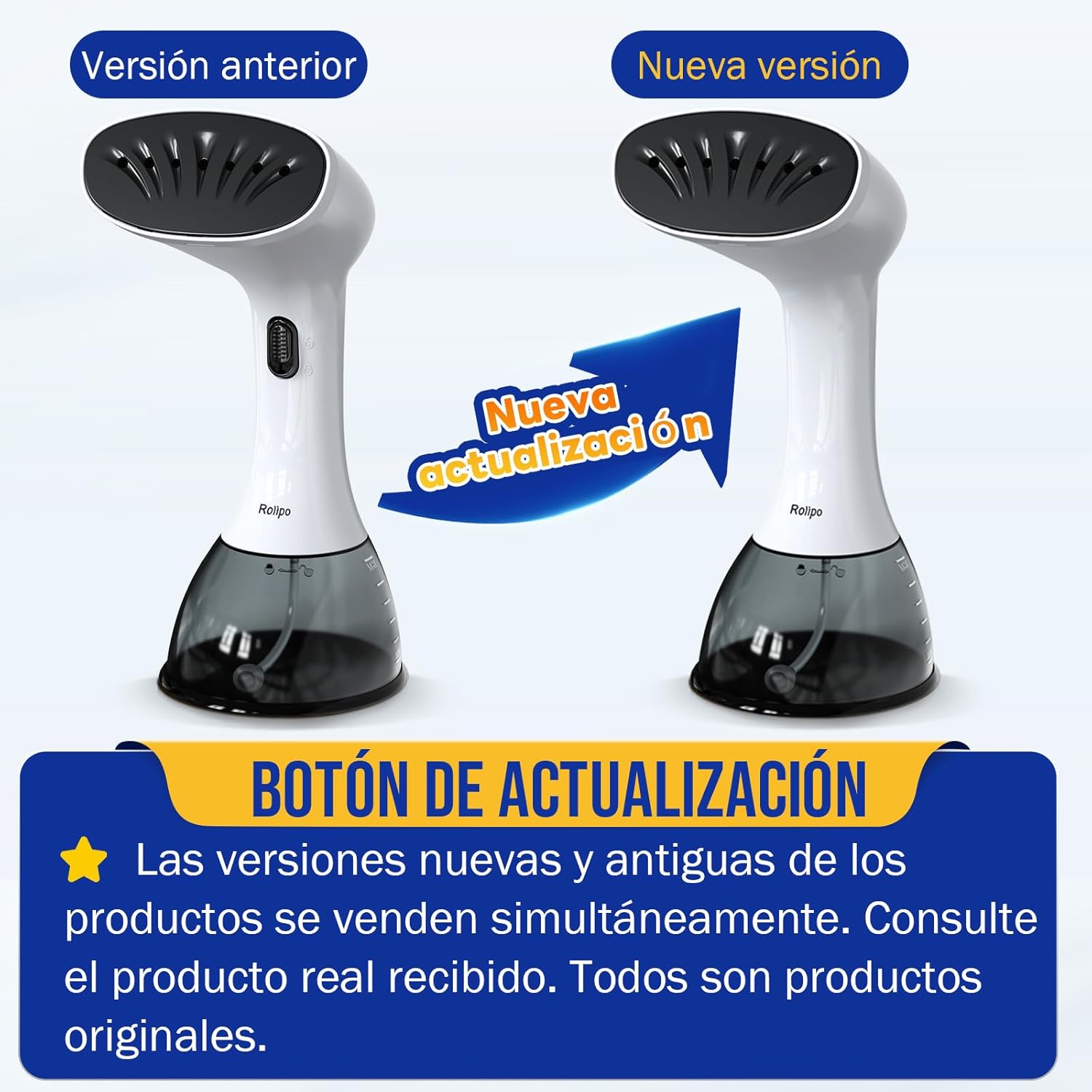 Imagen de Rolipo Plancha Vertical Vapor 1640W, 400ML Plancha Vapor Cepillo de Vapor Removedor de Arrugas Para El Hogar, La Oficina, Los Viajes