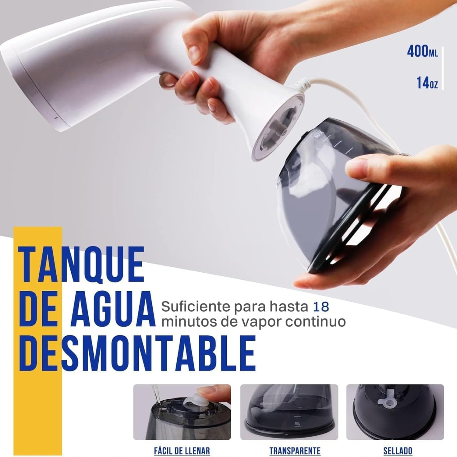 Imagen de Rolipo Plancha Vertical Vapor 1640W, 400ML Plancha Vapor Cepillo de Vapor Removedor de Arrugas Para El Hogar, La Oficina, Los Viajes