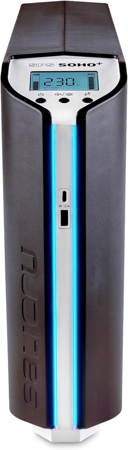 Imagen de Salicru SPS 1250 Soho+ – Sistema de Alimentación Ininterrumpida (SAI/UPS) de 1250 VA Line-Interactive y con Doble Cargador USB