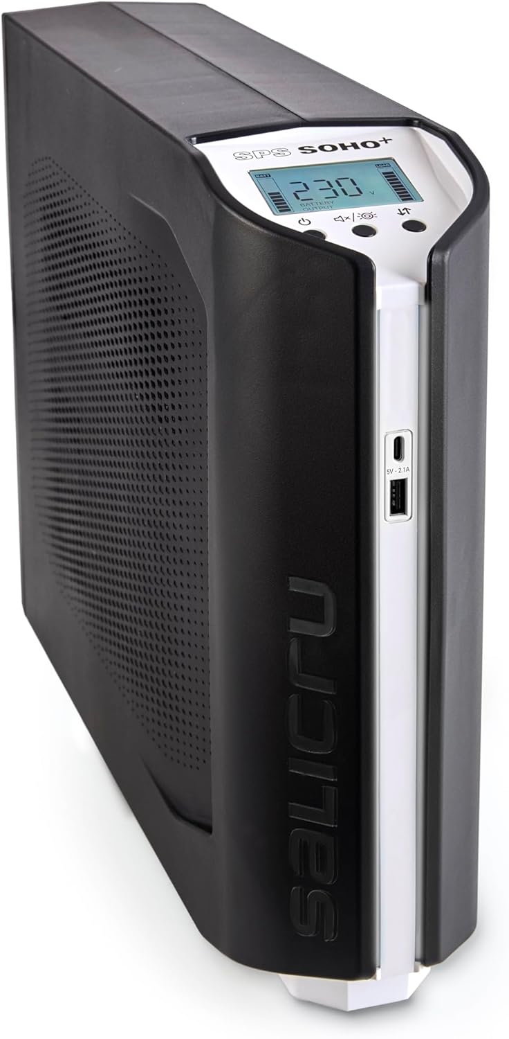 Imagen de Salicru SPS 1250 Soho+ – Sistema de Alimentación Ininterrumpida (SAI/UPS) de 1250 VA Line-Interactive y con Doble Cargador USB
