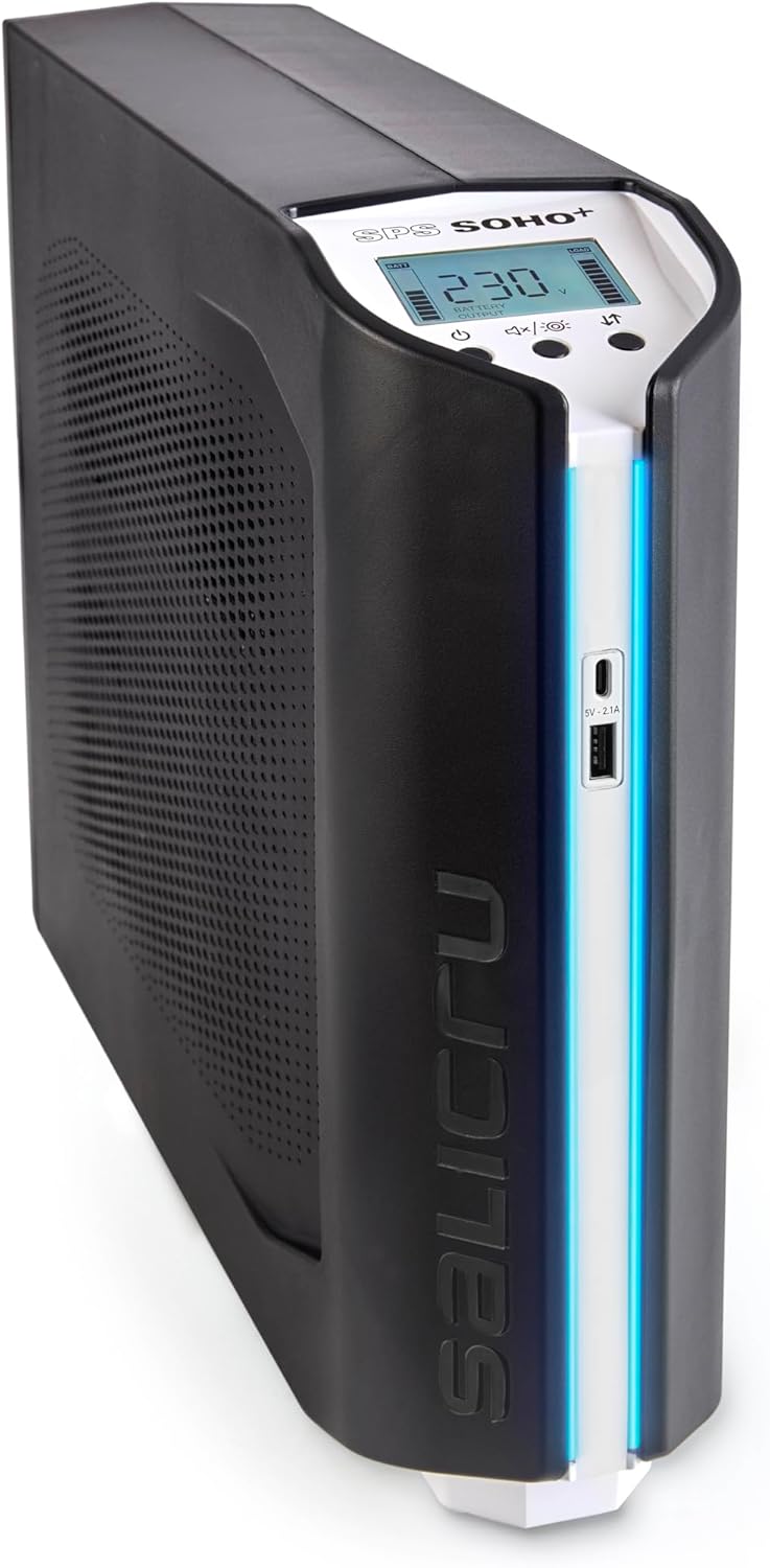 Imagen de Salicru SPS 1250 Soho+ – Sistema de Alimentación Ininterrumpida (SAI/UPS) de 1250 VA Line-Interactive y con Doble Cargador USB