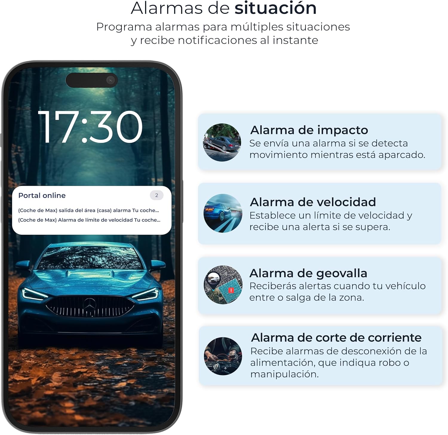 Imagen de Salind 01 4G - Localizador GPS para Coche, Moto y Otros Vehículos - Conexión Directa a Batería - Seguimiento en Tiempo Real, Historial de Rutas y Alarmas - Longitud Total del Cable 1,38m