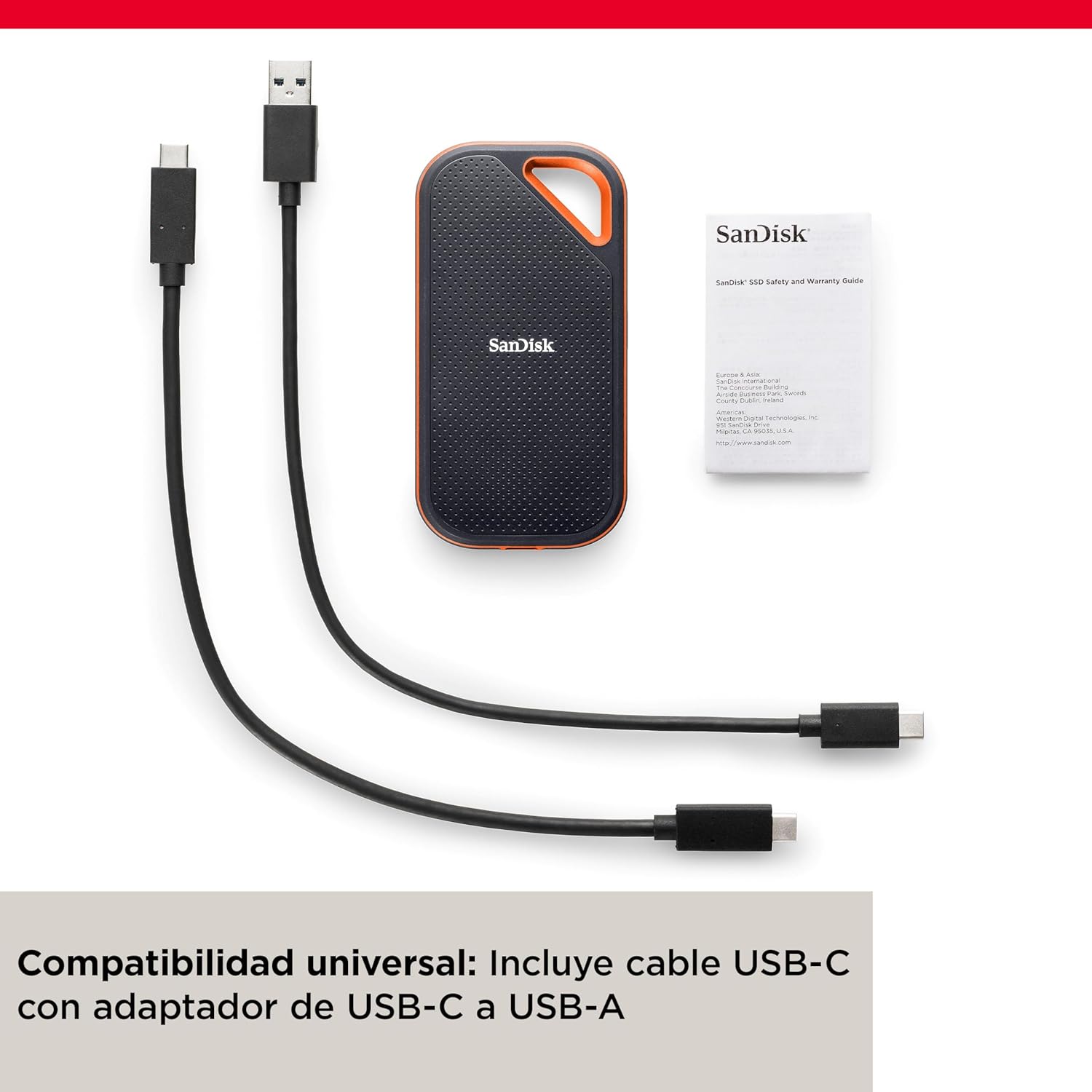 Imagen de SanDisk Extreme PRO SSD Externo Portátil 1 TB (Disco duro externo SSD con velodidad de lectura e de escritura hasta 2000 MB/s, 256-bit AES hardware encryption, Clasificación IP65)