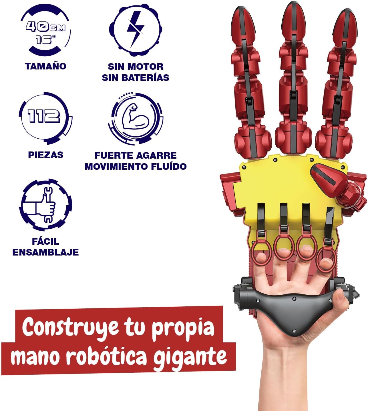 Imagen de Science4you Kit de Mano Hidráulica Cyborg - Construye tu Propia Mano Robótica Gigante con 112 Piezas, Juguetes Stem Iron, Regalo de Robots Kits de Modelismo para Niños y Niñas de 10 11 12 13 14+ años