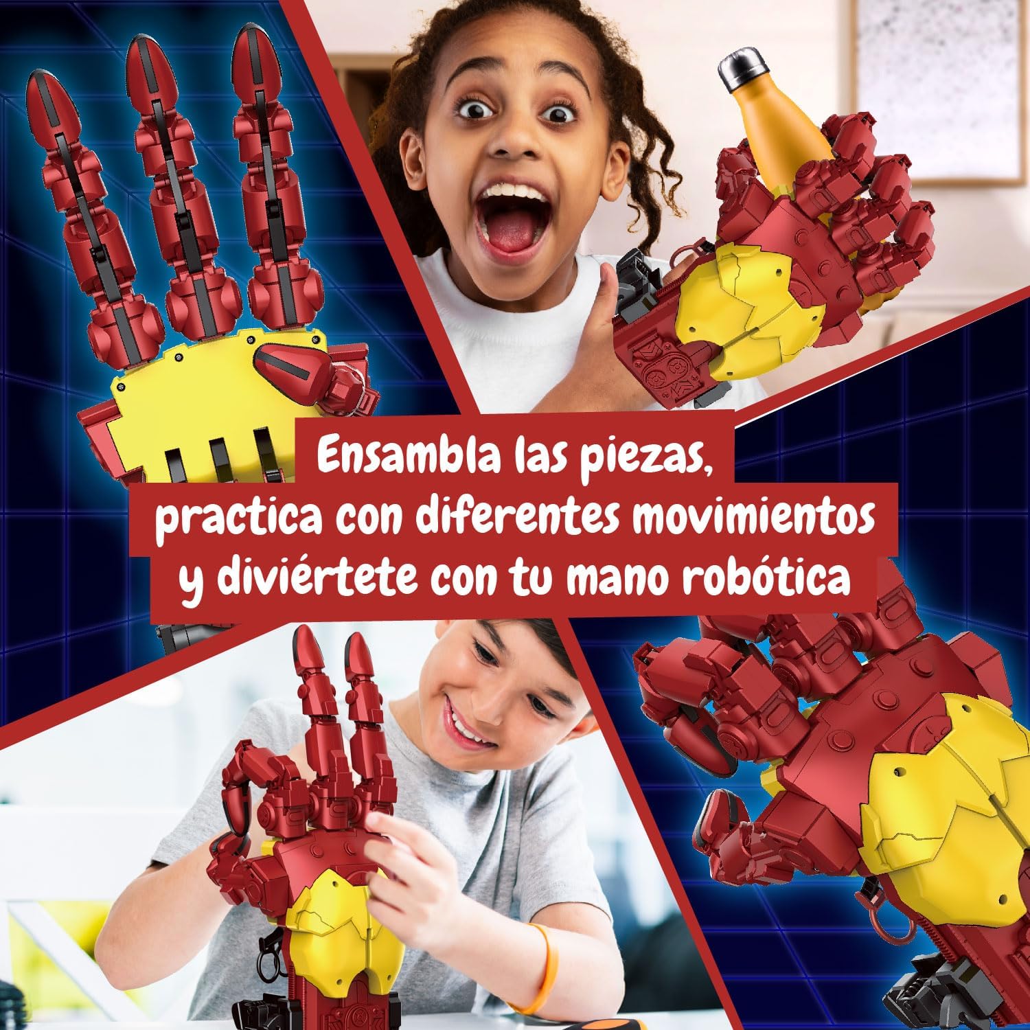 Imagen de Science4you Kit de Mano Hidráulica Cyborg - Construye tu Propia Mano Robótica Gigante con 112 Piezas, Juguetes Stem Iron, Regalo de Robots Kits de Modelismo para Niños y Niñas de 10 11 12 13 14+ años